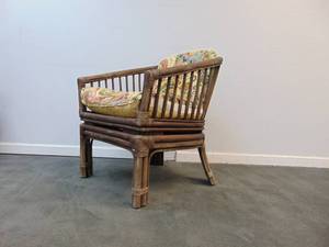 lot 169 image: Vintage Bamboo Barrel Back Chair