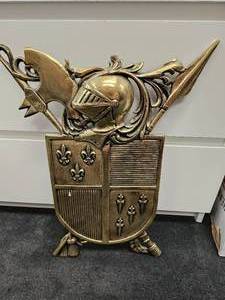 lot 416 image: Vintage Brass Shield