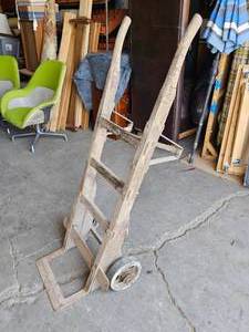 lot 215 image: JAKES Antique Wood Dolly Hand Trunk