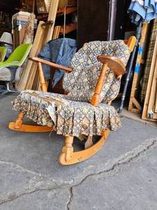 lot 219 image: Vintage Mid Century Wood Rocking Chair