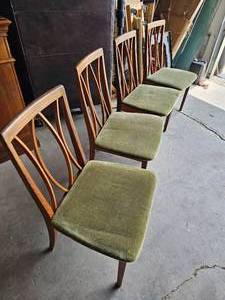 lot 238 image: GPlan Set of Four Vintage Mid Century Dining Side Chairs