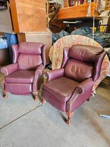 lot 244 image: Pair of LANE Leather  Recliners