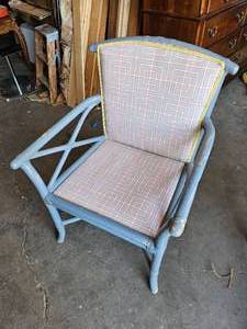 lot 251 image: Vintage Bamboo Arm Chair with X Base