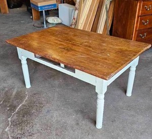 lot 259 image: Vintage Table with Wood Top