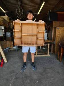 lot 309 image: Vintage Maple Wall Shelf