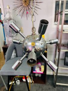 lot 9 image: Vintage Mid Century Chrome Sputnik Chandelier