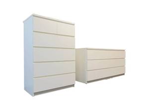 lot 50 image: Pair of White Dressers - Ikea