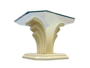 lot 59 image: Mid Century Italian Glass Top and Stone Side or End Table
