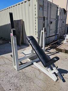 lot 6 image: PROMAXIMA Incline Bench Press Station with Spotter Stand & Storage Rack on Back