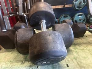 lot 67 image: 100 Lb TKO Urethane Wrapped Dumbell Set