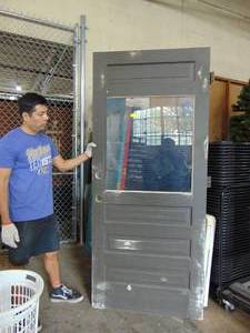 lot 274 image: Cool Vintage Wood and Glass Door