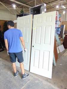 lot 291 image: Lot of 2 Paneled Doors, White