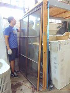 lot 296 image: Huge Exterior Wood Divided Window (Double Pane)