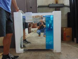 lot 299 image: KOHLER LED Lighted Medicine Cabinet New, With Tiny Chip