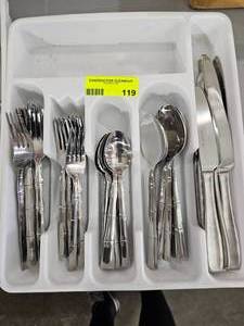 lot 119 image: Lot of Flatware and Holder