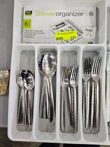 lot 120 image: Flatware Lot with Organizer