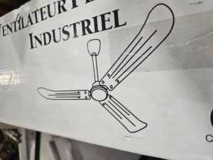 lot 158 image: Lot of 2 Industrial Black Canarm 48 Ceiling Fans Metal Blades, NEW