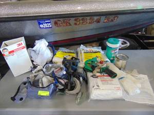 lot 40 image: Lot with Masks, Coveralls (New) and More