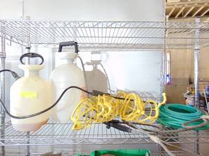 lot 58 image: Lot with Sprayers, and more (contents on this shelf)