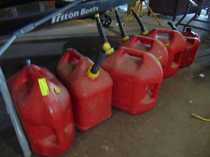 lot 61 image: Lot of Red Gas Cans