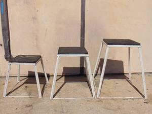 lot 702 image: Set of 3 Steel Plyometric Boxes for Commercial Gyms or Your Home Gym