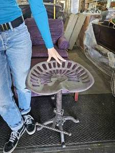 lot 232 image: Iron Tractor Like Stool