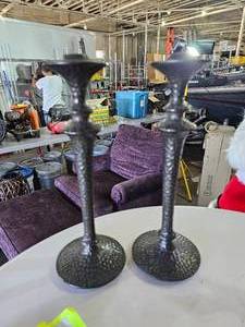 lot 241 image: Pair Of Pottery Barn Candle Holders