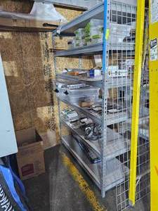 lot 261 image: Gray Metal Shelf (Contents onaround) not inlcuded