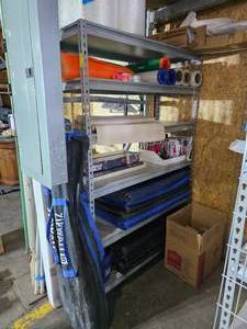 lot 262 image: Gray Metal Shelf - Contents NOT included