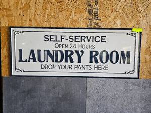 lot 405 image: Metal Laundry Room sign