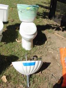 lot 353 image: Toilet and sink Combo
