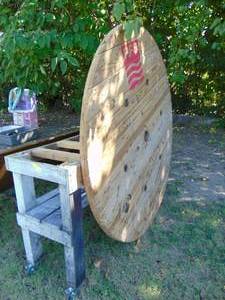 lot 367 image: Lot Of Large tabletop and barn work bench base