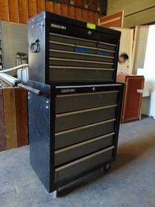 lot 338 image: STACK-ON Black Rolling Tool Box - Nice