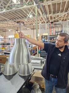 lot 160 image: Luminaire Large Industrial Hanging Light Fixture # 2