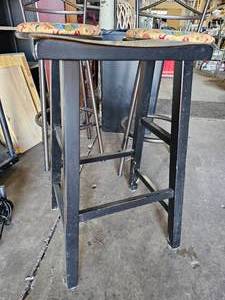 lot 417 image: Asian Style Wood Counter Stool